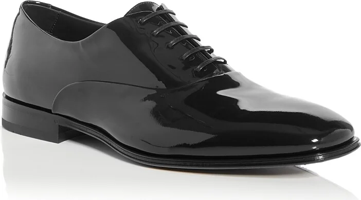 Ferragamo Men's Denzel Patent Leather Oxford Shoes