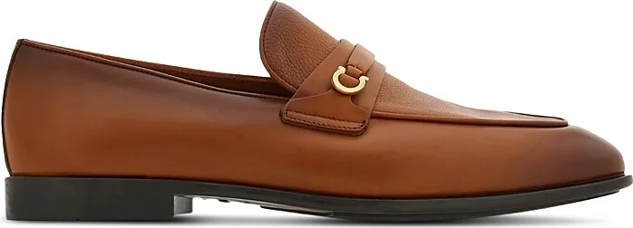 Ferragamo Men's Desiovit Gancini Ornament Leather Loafers