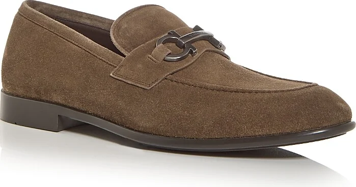 Ferragamo Men's Foster Suede Gancini Loafers