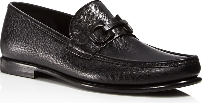 Ferragamo Men's Gancini Crown Bit Leather Loafers