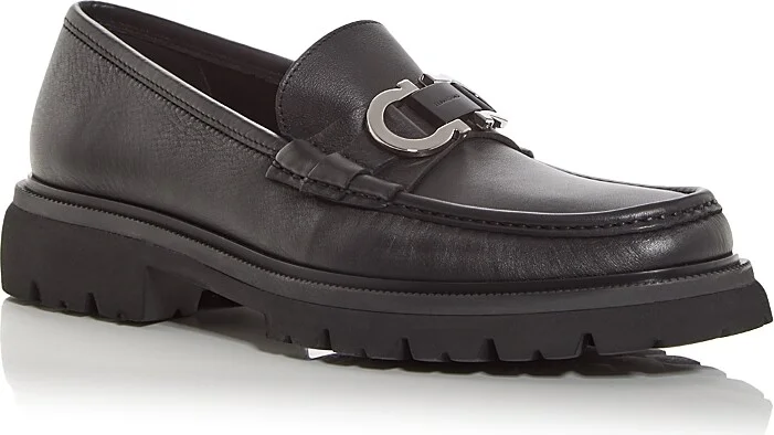 Ferragamo Men's Gancini Leather Loafers