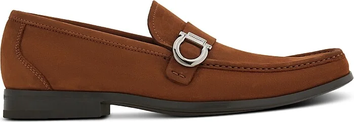 Ferragamo Men's Gancini Suede Loafers