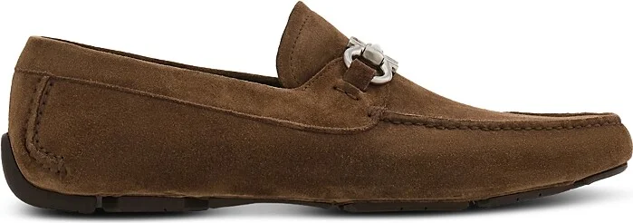 Ferragamo Men's Gancini Suede Loafers