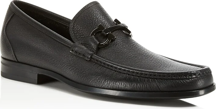 Ferragamo Men's Grandioso Double Gancini Bit Leather Loafers - Narrow