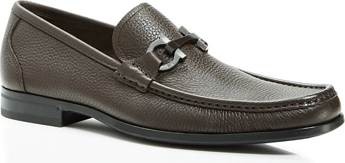 Ferragamo Men's Grandioso Double Gancini Bit Leather Loafers - Regular