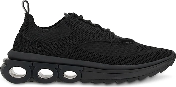 Ferragamo Men's Nima Knit Lace Up Sneakers
