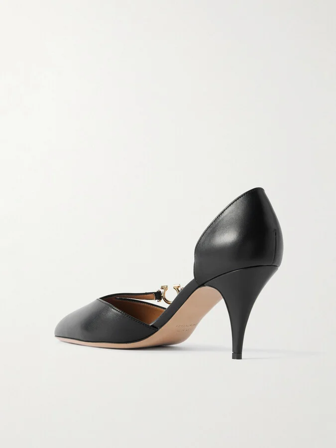 Ferragamo - Moreen Embellished Leather Pumps - Black - Image 3