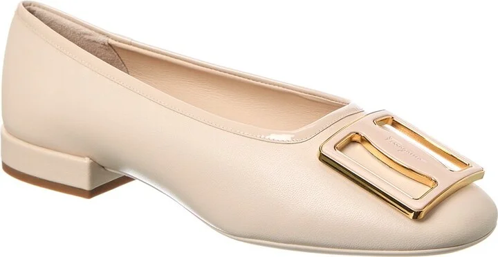 Ferragamo Myrna Leather Ballerina Flat