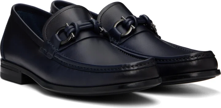 Ferragamo Navy Alain Loafers - Image 4
