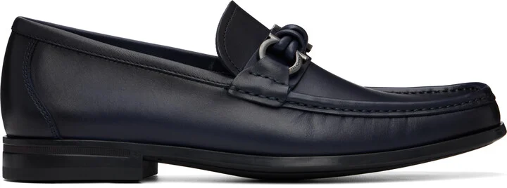 Ferragamo Navy Alain Loafers