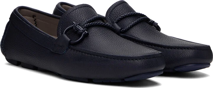 Ferragamo Navy Driver Loafers - Image 4