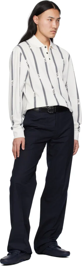 Ferragamo Navy Driver Loafers - Image 5