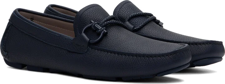 Ferragamo Navy Driver Loafers - Image 4