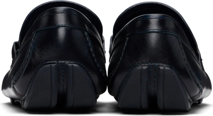 Ferragamo Navy Gancini Ornament Driver Loafers - Image 2