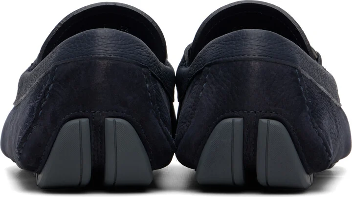 Ferragamo Navy Gancini Ornament Driver Loafers - Image 2