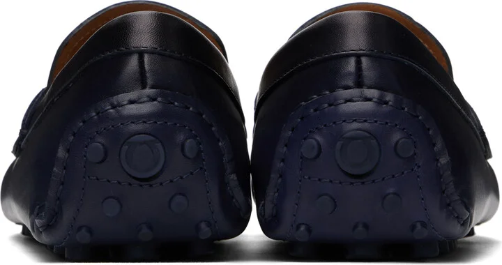 Ferragamo Navy Gancini Ornament Loafers - Image 2