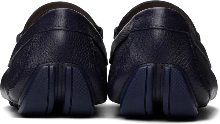 Ferragamo Navy Gancini Ornament Loafers - Image 2