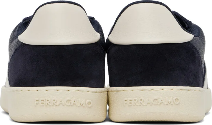 Ferragamo Navy Low Top Signature Sneakers - Image 2