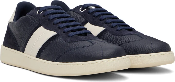 Ferragamo Navy Low Top Signature Sneakers - Image 4