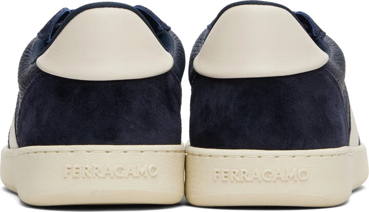Ferragamo Navy Signature Low-Top Sneakers - Image 2
