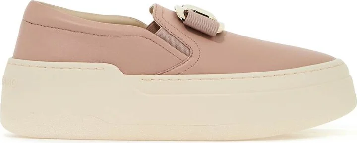 FERRAGAMO new vara plate slip-on sneakers