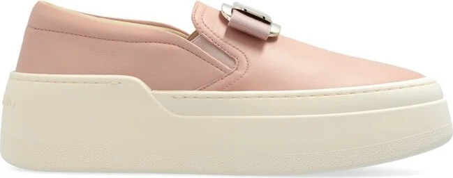 Ferragamo New Vara Plate Slip-On Sneakers