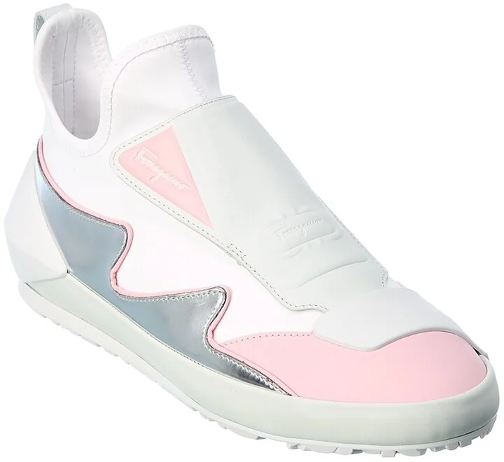 Ferragamo Nile Neoprene & Leather Sock Sneaker