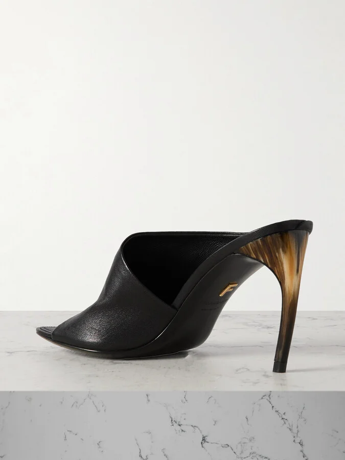 Ferragamo - Nymphe Leather Mules - Black - Image 3