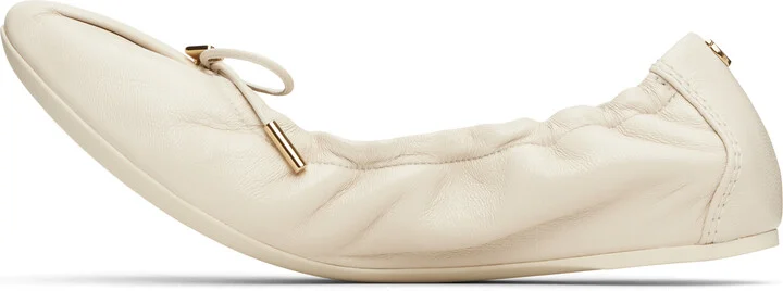 Ferragamo Off-White Elasticated Ballerina Flats - Image 3