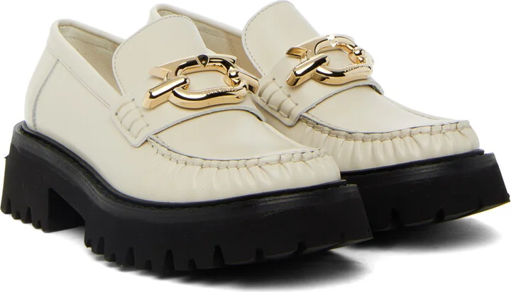 Ferragamo Off-White Ingrid Loafers - Image 4