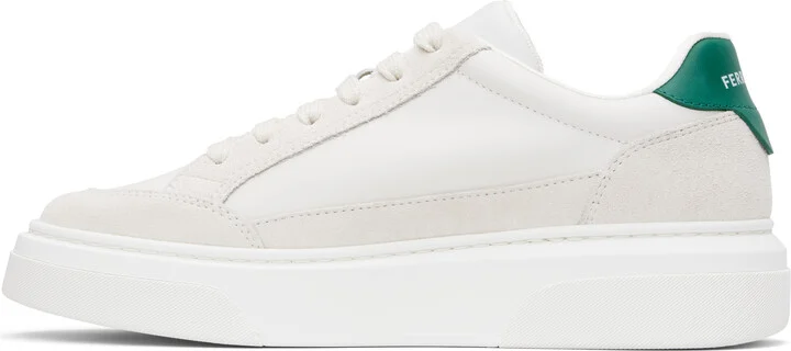 Ferragamo Off-White Low Cut Gancini Outline Sneakers - Image 3