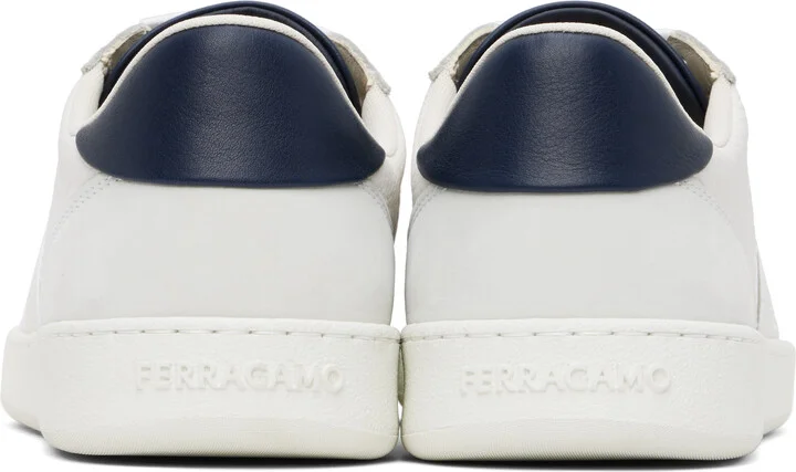 Ferragamo Off-White Low Top Signature Sneakers - Image 2