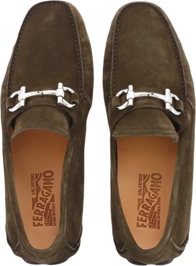 Ferragamo Parigi Eco Men's Driving Loafers Green