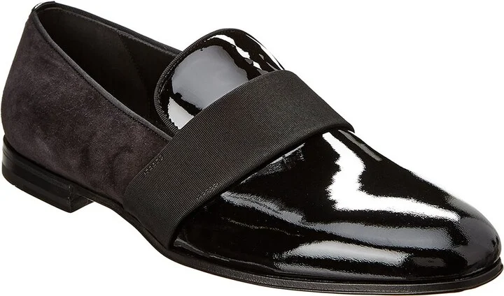Ferragamo Patent & Suede Loafer