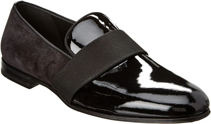 Ferragamo Patent & Suede Loafer