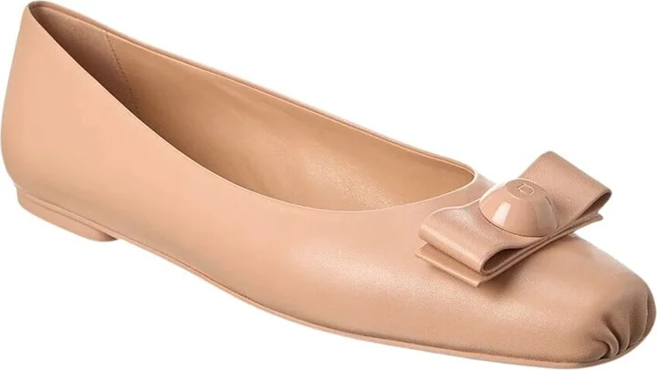Ferragamo Pina Leather Ballerina Flat