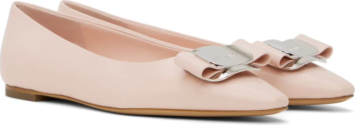 Ferragamo Pink Zea Ballerina Flats - Image 4