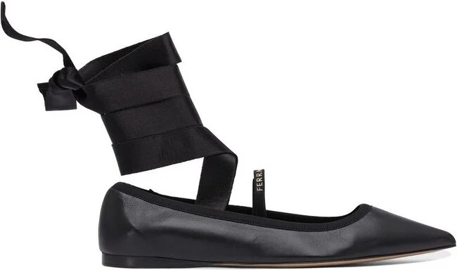 Ferragamo Pointed-Toe Ballerina Shoes