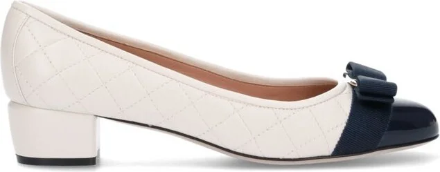 Ferragamo Quilted Bow Detailed Pumps