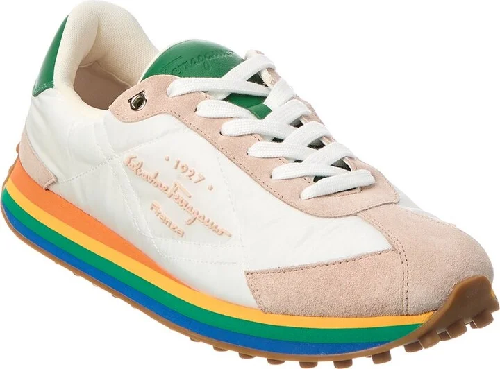 Ferragamo Quilted Canvas & Suede Sneaker