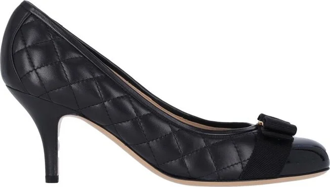 Ferragamo Quilted Vara Bow Pumps