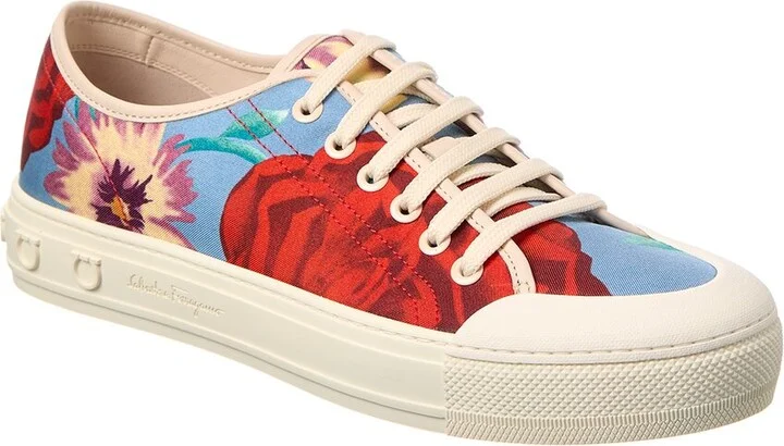 Ferragamo Rebel Printed Canvas Sneaker