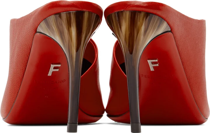 Ferragamo Red Nymphe Mules - Image 2