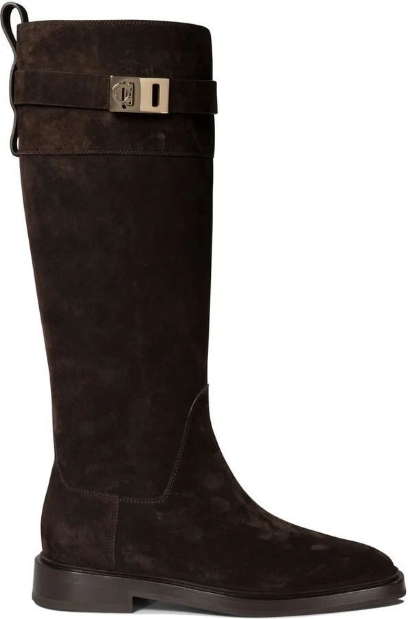 Ferragamo Roly Buckle Detailed Boots