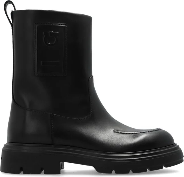 Ferragamo Round Toe Ankle Boots