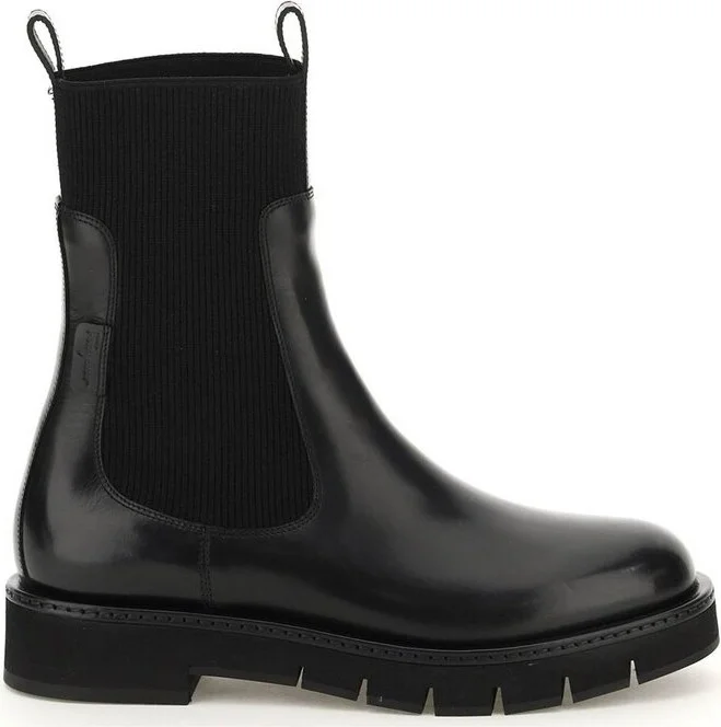 Ferragamo Round Toe Chunky Boots