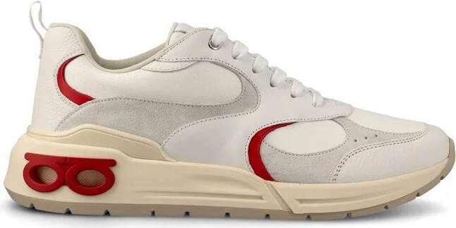 Ferragamo Round-Toe Lace-Up Sneakers