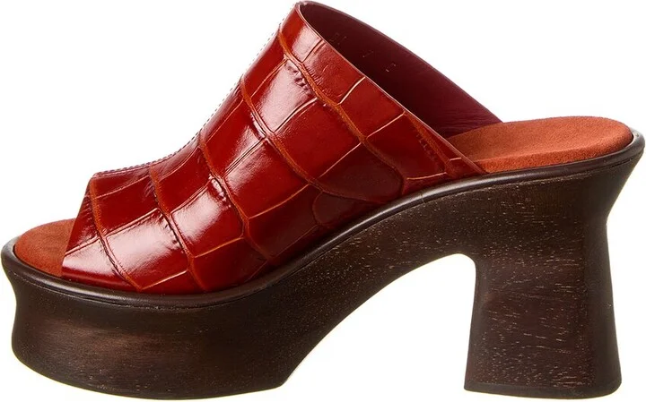 Ferragamo Samanta Croc-Embossed Leather Platform Sandal - Image 2