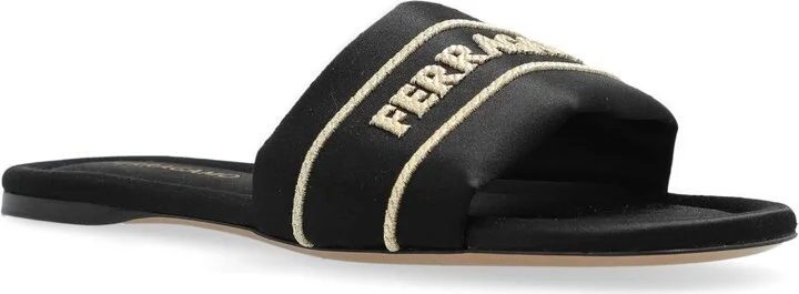 Ferragamo Satin Mules With Logo - Image 2