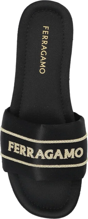 Ferragamo Satin Mules With Logo - Image 3